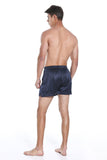MEN 100% Mulberry Silk Boxer Shorts - Navy Blue