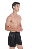 MEN 100% Mulberry Silk Boxer Shorts - Black