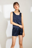 Womens 100% Mulberry Silk Shorts - Navy Blue