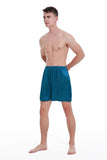 100% Mulberry Silk Boxer Shorts for Men - Peacock Blue
