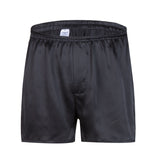 MEN 100% Mulberry Silk Boxer Shorts - Black