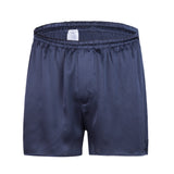 MEN 100% Mulberry Silk Boxer Shorts - Navy Blue