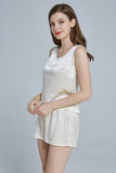 Womens 100% Mulberry Silk Shorts - Ivory