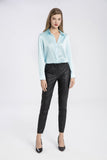 100% Mulberry Silk Blouse with Gift Box-Light Blue