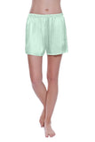 Womens 100% Mulberry Silk Shorts - Mint Green
