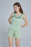Womens 100% Mulberry Silk Shorts - Mint Green