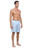 100% Mulberry Silk Boxer Shorts for Men - Light Blue