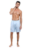 100% Mulberry Silk Boxer Shorts for Men - Light Blue