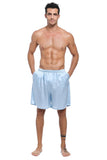 100% Mulberry Silk Boxer Shorts for Men - Light Blue