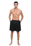 100% Mulberry Silk Boxer Shorts for Men - Black