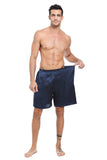 100% Mulberry Silk Boxer Shorts for Men - Navy Blue