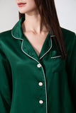 19mm Women 100% Mulberry Long Sleeve Silk Pajama Set - 4 Colors Black, Pink, Navy Blue, Emerald