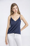100% Premium Mulberry Silk Cami Top with Gift Box- Navy Blue