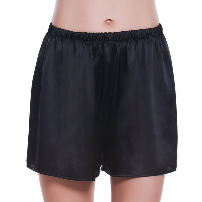Women 100% Mulberry Silk Shorts/Boxers - Black