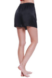 Women 100% Mulberry Silk Shorts/Boxers - Black