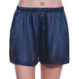 Womens 100% Mulberry Silk Shorts - Navy Blue