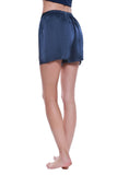 Womens 100% Mulberry Silk Shorts - Navy Blue
