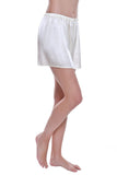 Womens 100% Mulberry Silk Shorts - Ivory