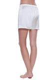 Womens 100% Mulberry Silk Shorts - Ivory