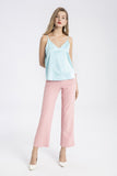 100% Double Layer Mulberry Silk Cami Top with Gift Box- Light Blue