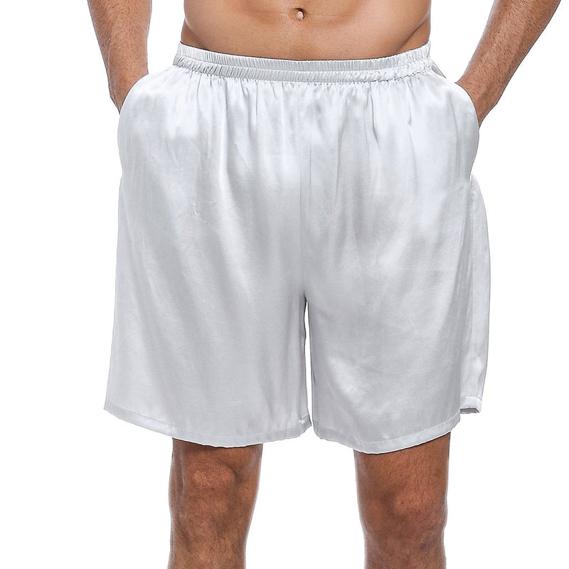 100% Mulberry Silk Boxer Shorts for Men - Grey