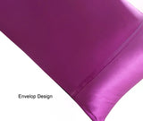 22mm 100% Both Side Mulberry Silk Envelop Pillowcase and Eye Mask with Gift Box (Violet) - Queen Size