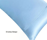 19mm 100% Both Side Mulberry Silk Envelop Pillowcase and Eye Mask with Gift Box (Light Blue) - Queen Size