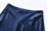 100% Mulberry Silk Skirt - Navy Blue