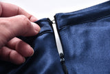 100% Mulberry Silk Skirt - Navy Blue