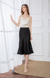 100% Mulberry Silk Skirt - Black