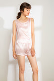 100% Mulberry Silk Tank (Tank only, Shorts not included) - Pink