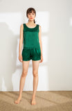 100% Mulberry Silk Tank (Tank only, Shorts not included) - Emerald