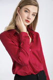 100% Mulberry Silk Blouse with Gift Box-Scarlett