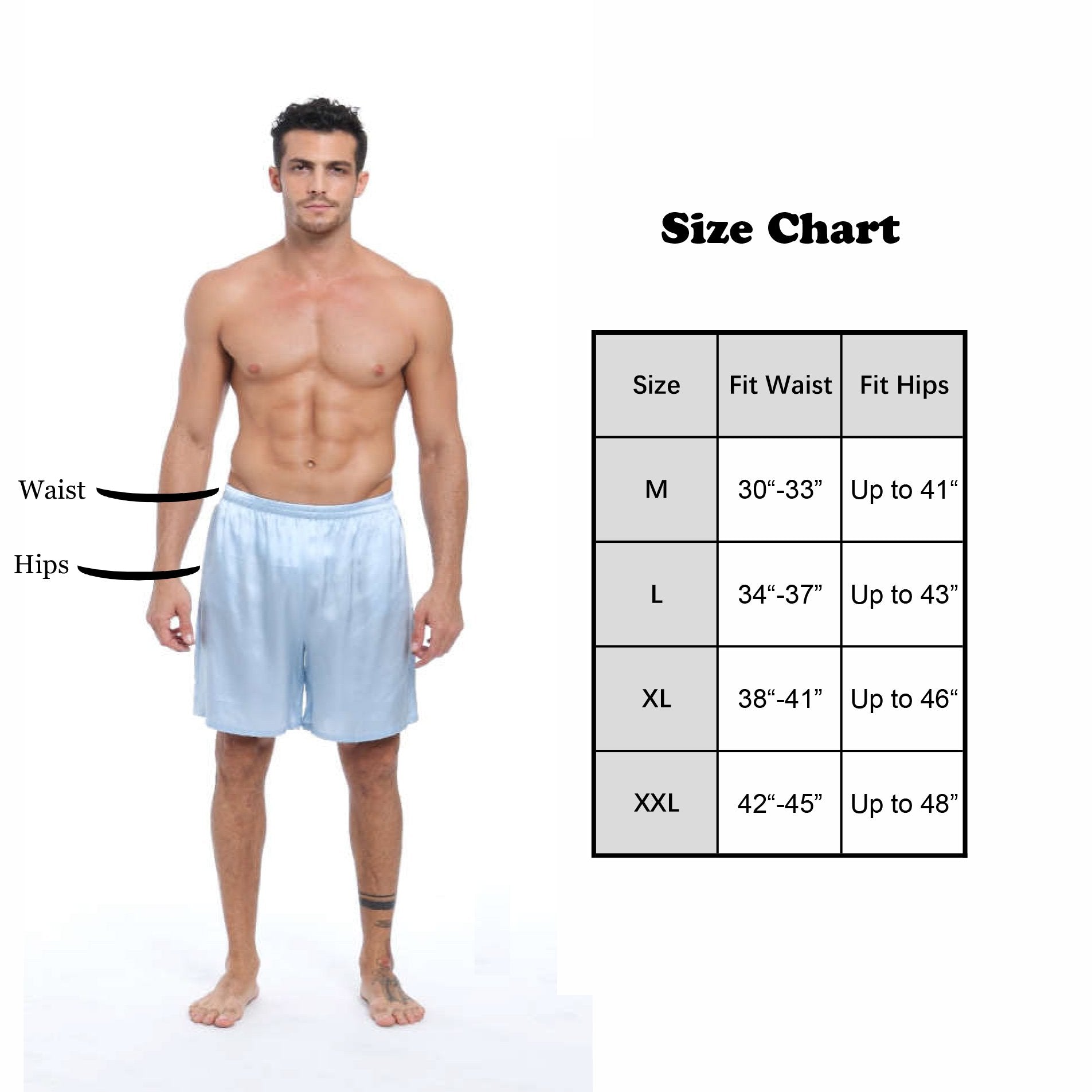 100% Mulberry Silk Boxer Shorts for Men - Royal Blue