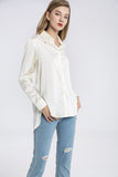 100% Mulberry Silk Blouse with Gift Box-Ivory