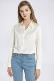100% Mulberry Silk Blouse with Gift Box-Ivory