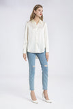 100% Mulberry Silk Blouse with Gift Box-Ivory